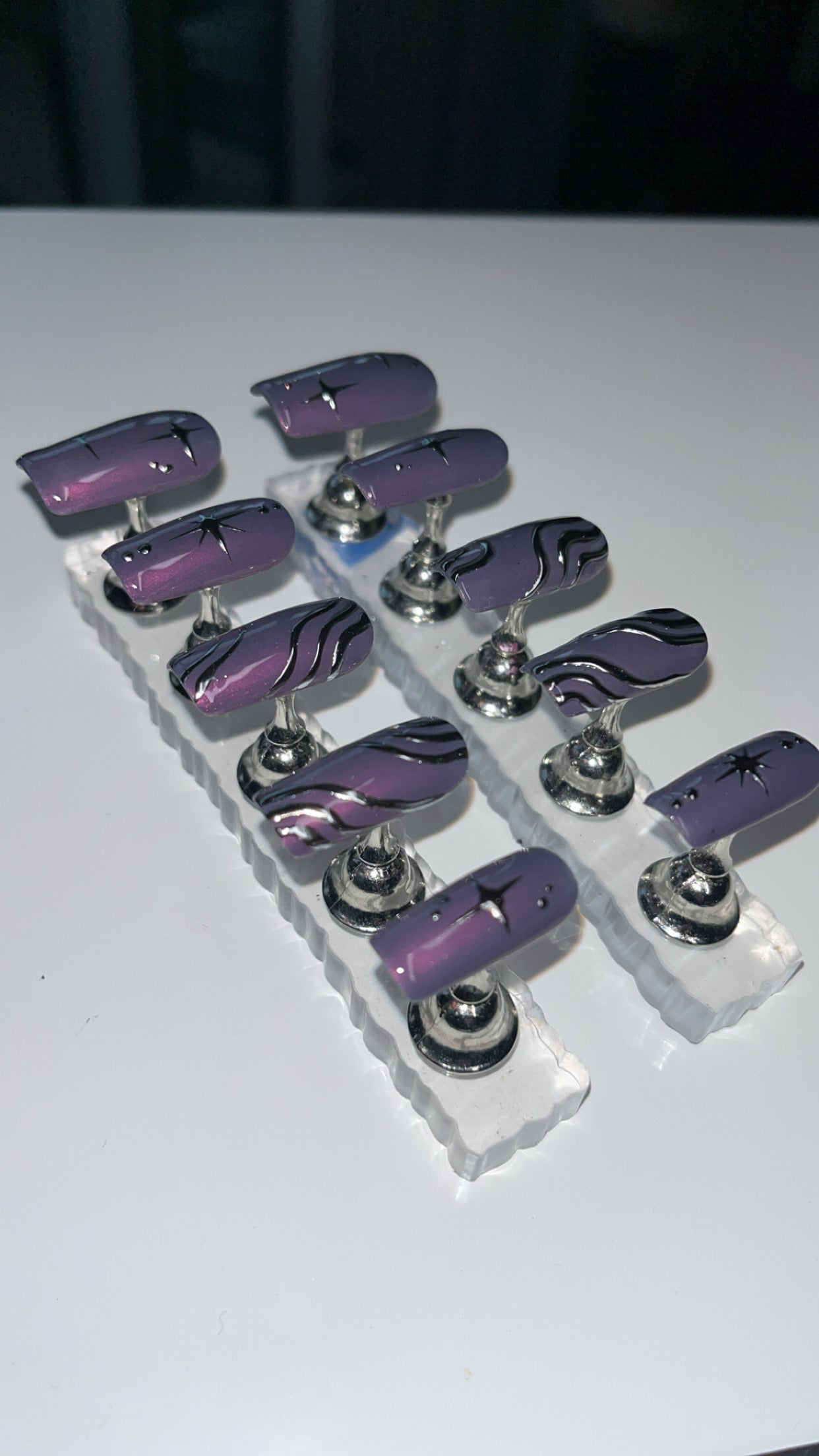 Cyber Purple Chrome Nails