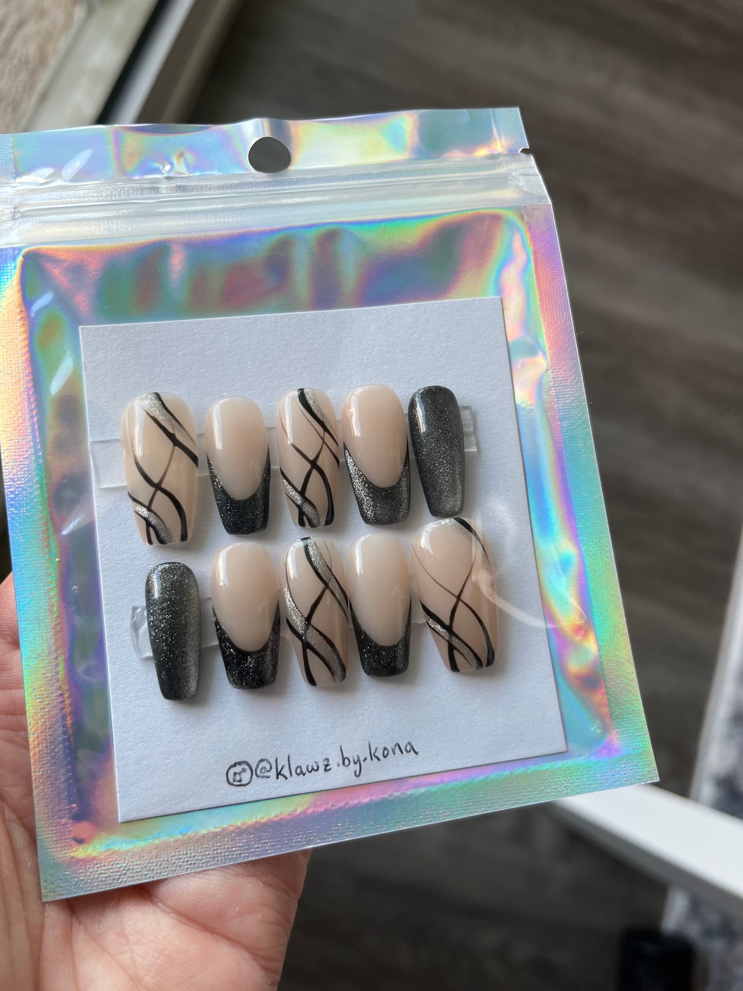 Glittery Goth Nails