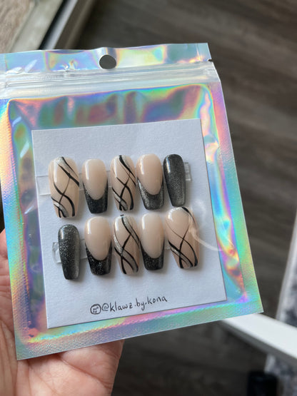 Glittery Goth Nails