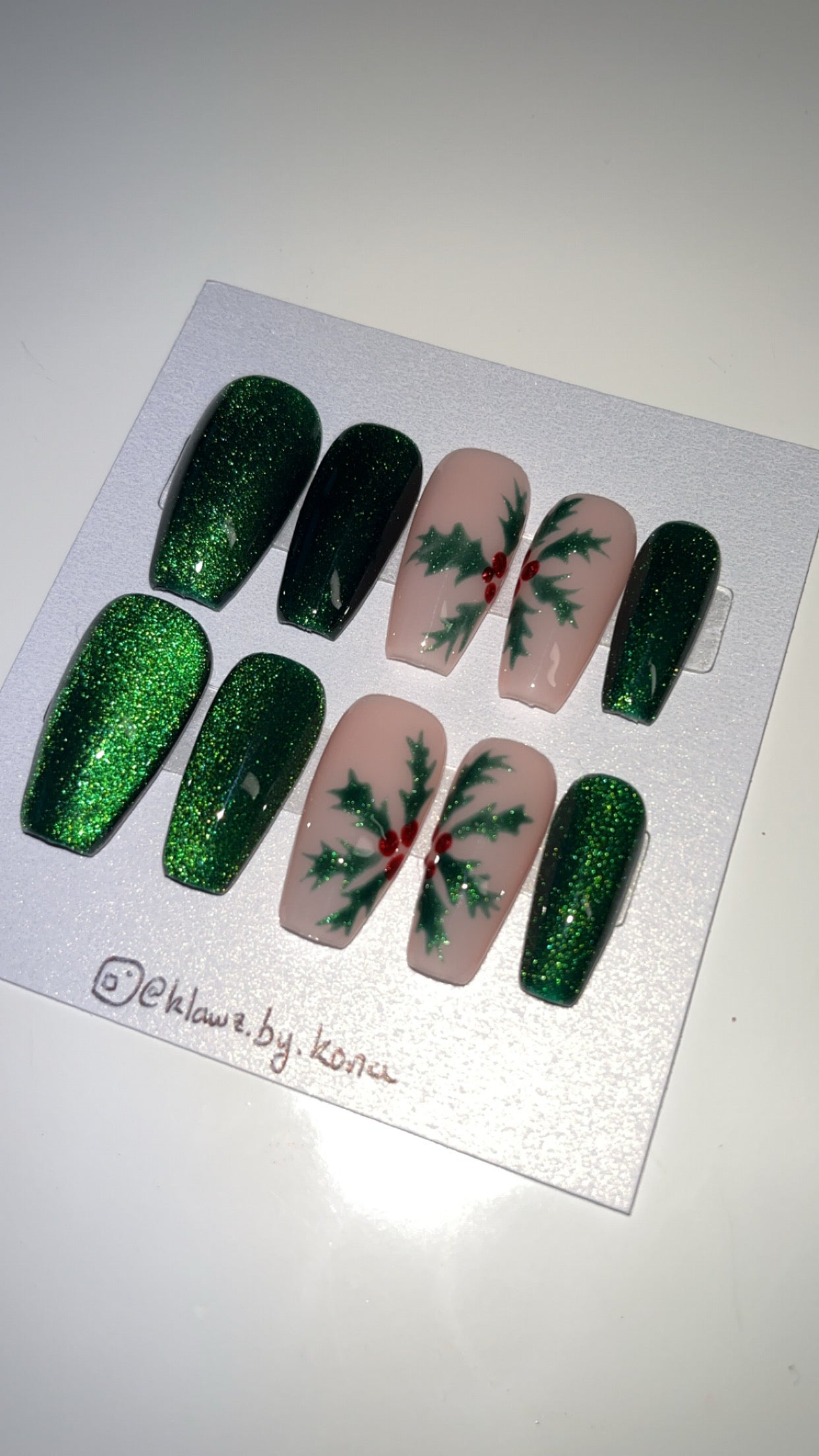Christmas Holly Nails