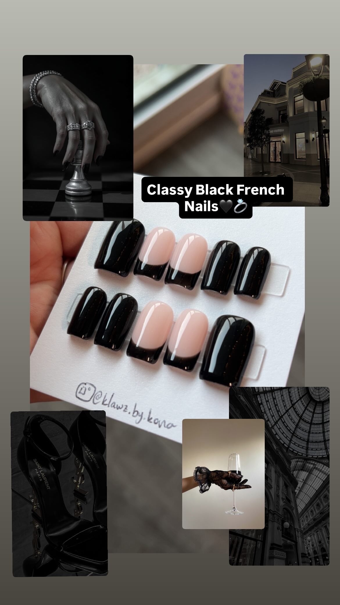Classy Black French Tip Nails