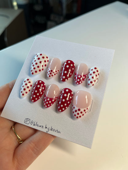 Cherry Polka Dot Nails