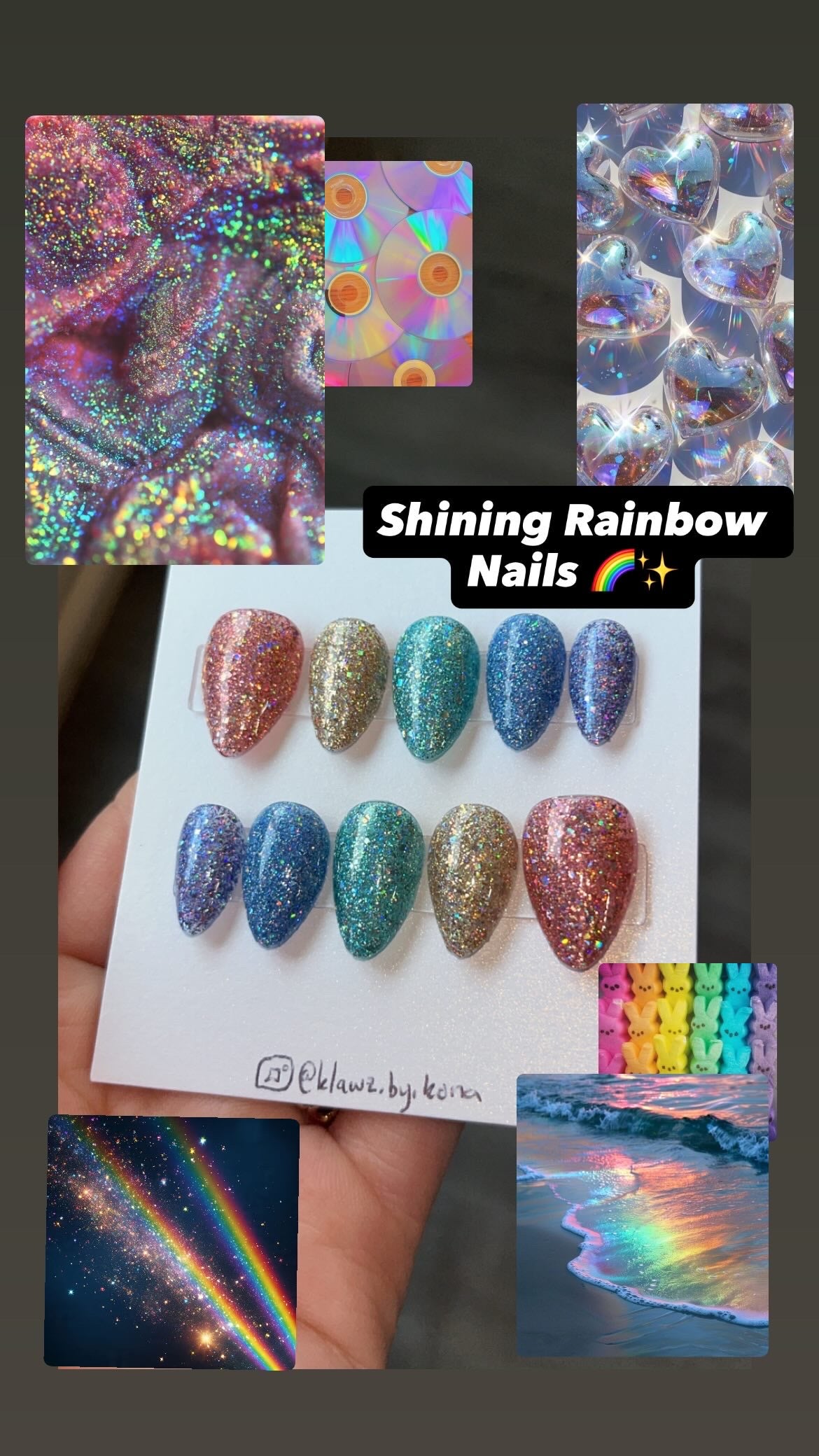 Shining Rainbow Nails