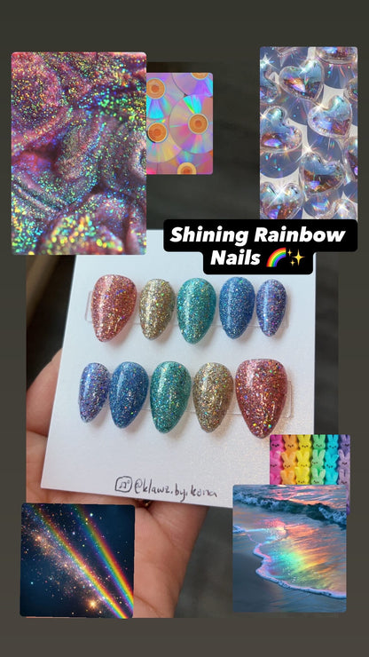 Shining Rainbow Nails
