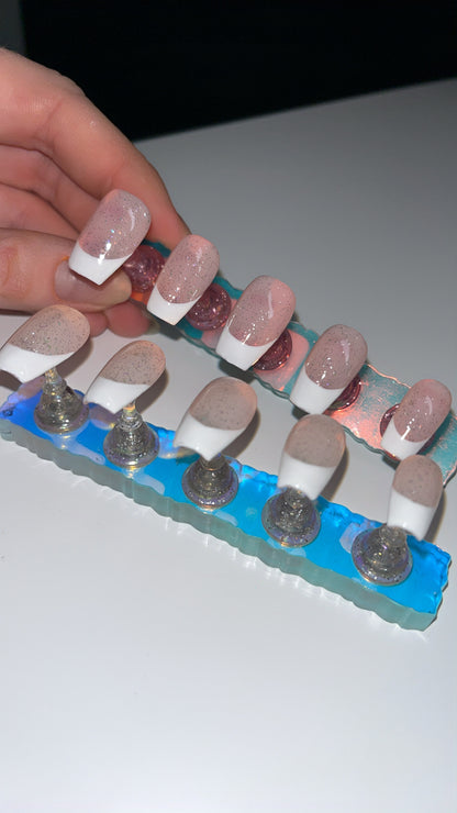 Sparkly French Tip Nails