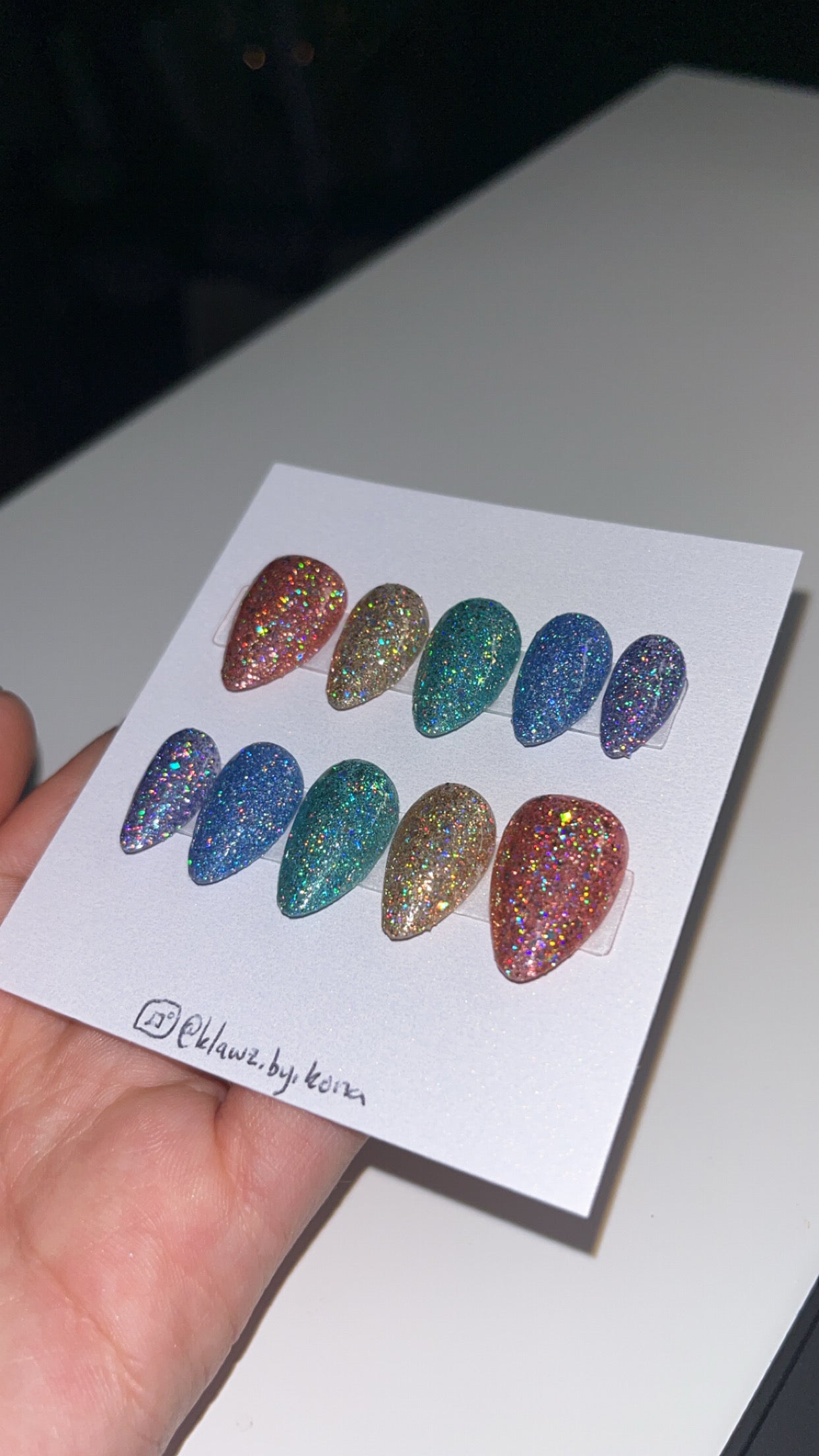 Shining Rainbow Nails