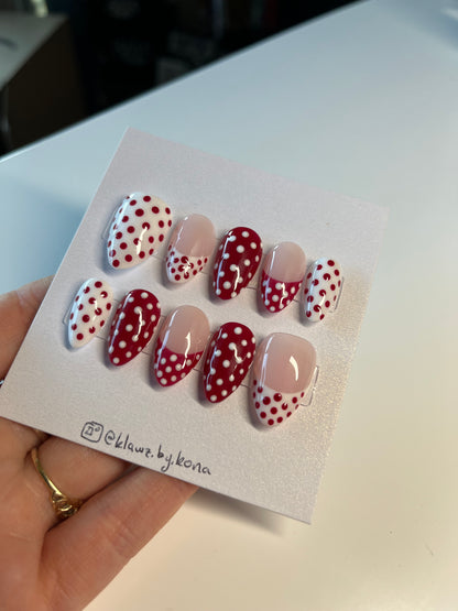 Cherry Polka Dot Nails