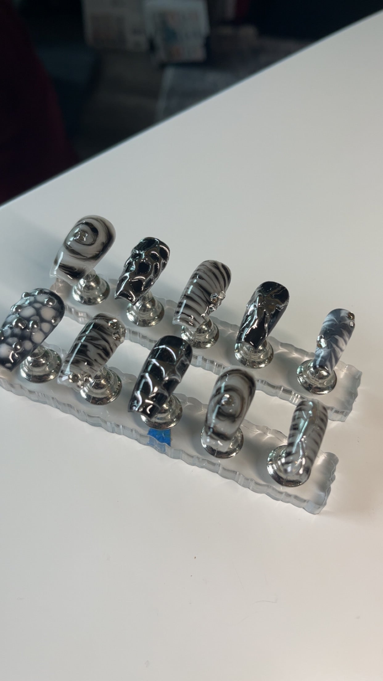 Edgy Abstract Goth Nails