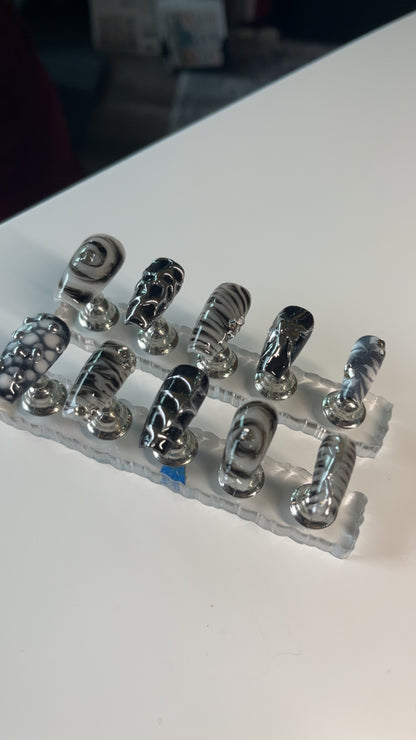 Edgy Abstract Goth Nails