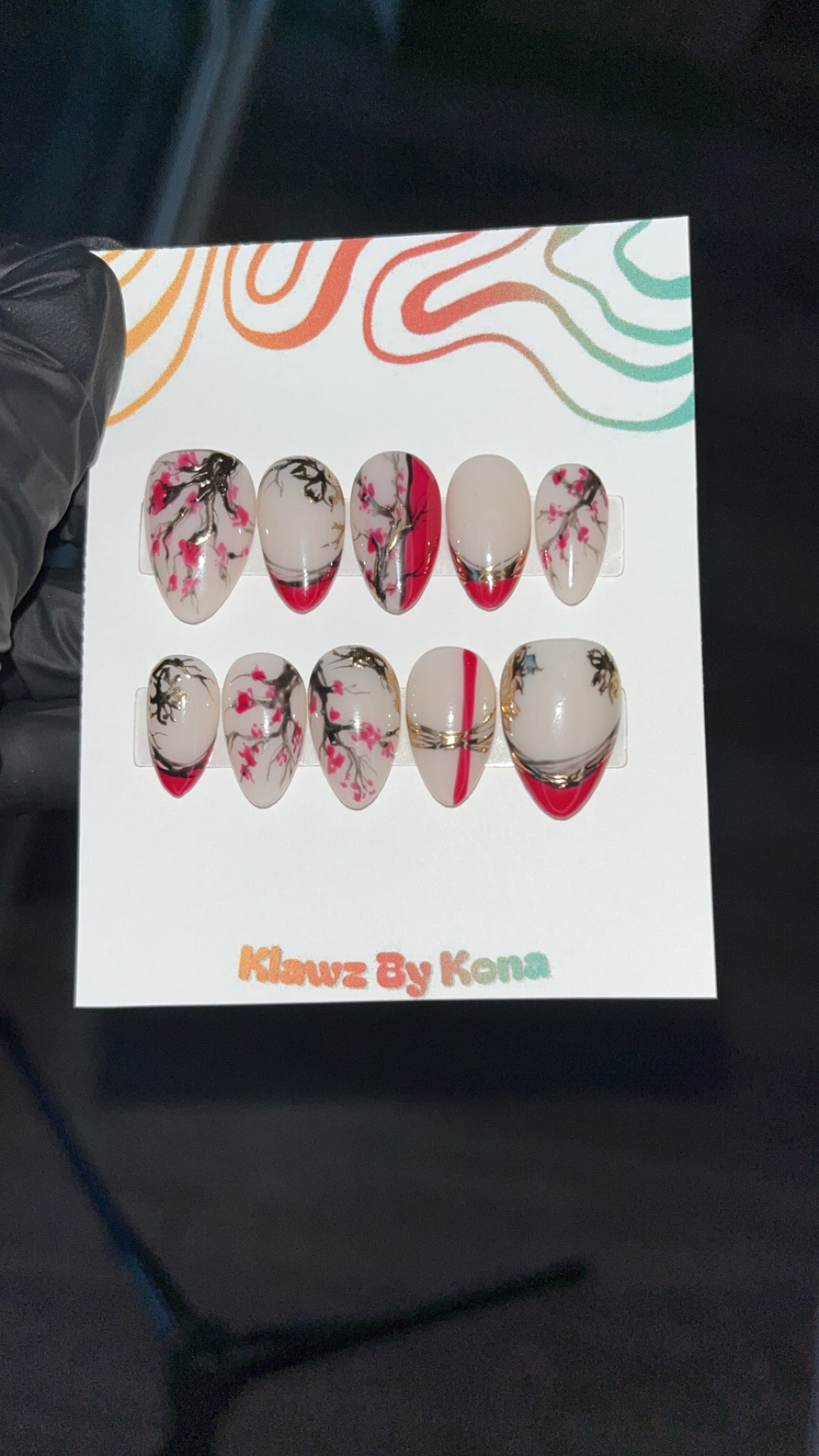 Crimson Sakura Nails