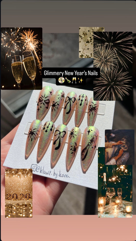 Glimmery New Years Nails
