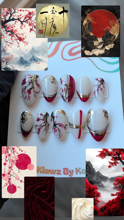 Crimson Sakura Nails