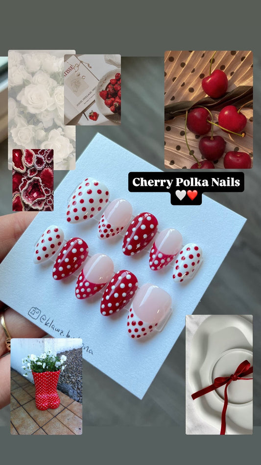 Cherry Polka Dot Nails