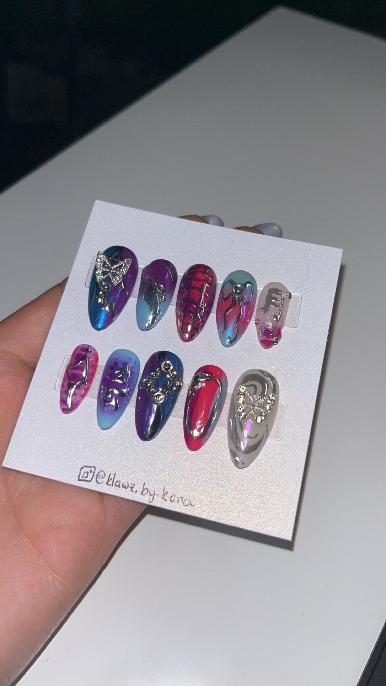 Cyber Butterfly Nails
