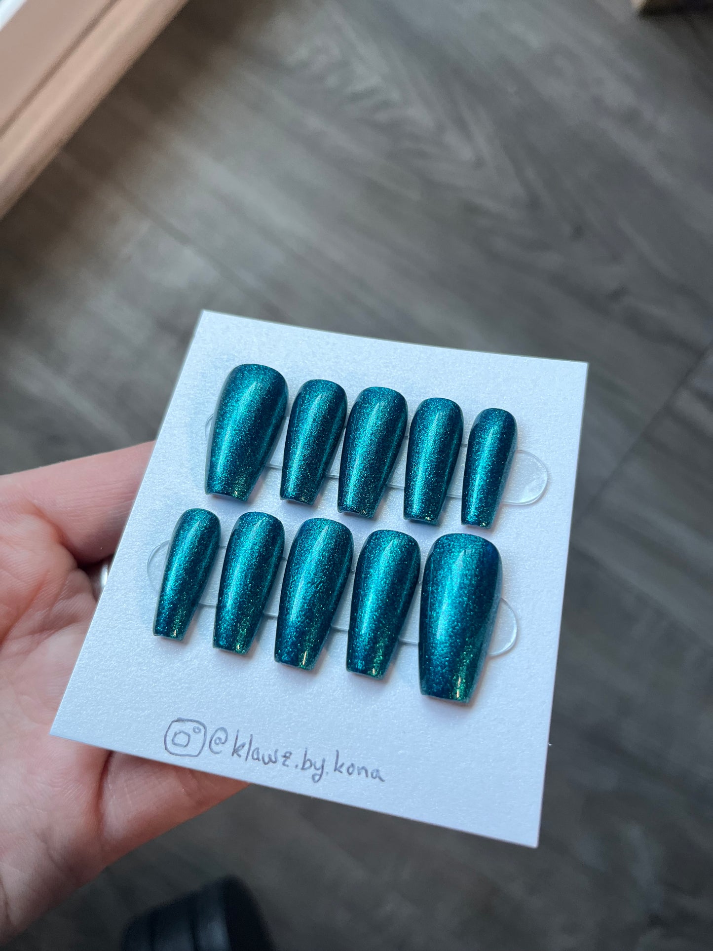 Metallic Teal Nails