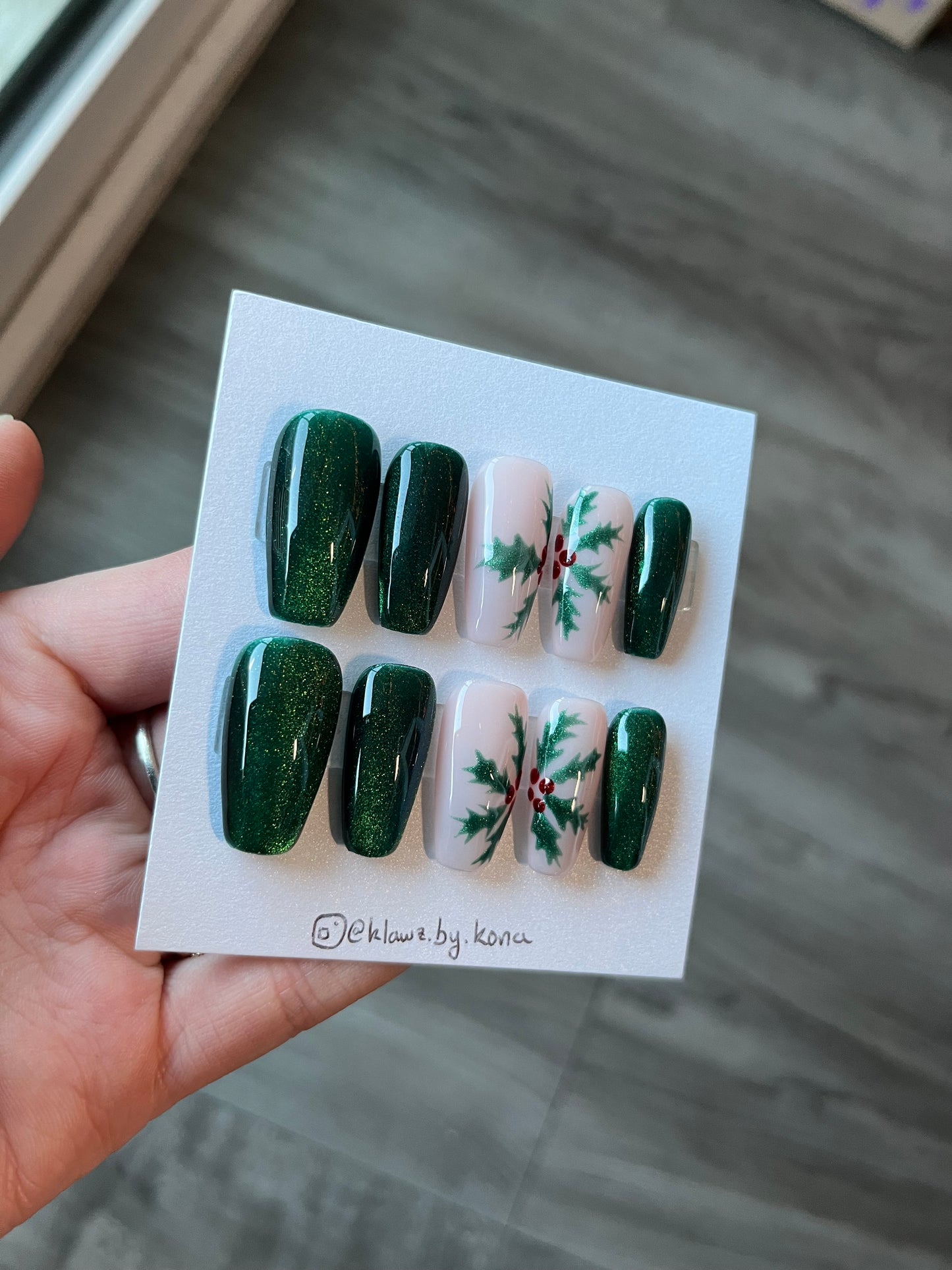 Christmas Holly Nails