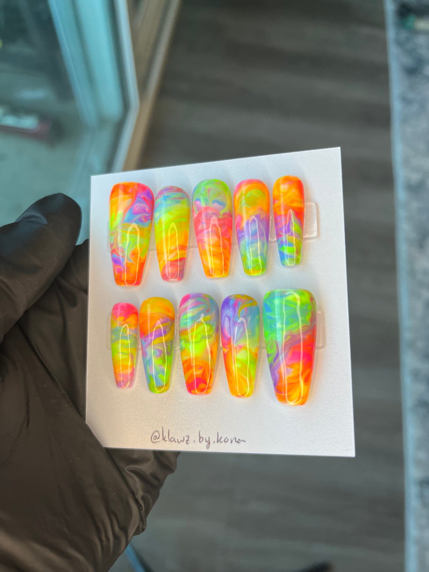 Rainbow Marble Nails