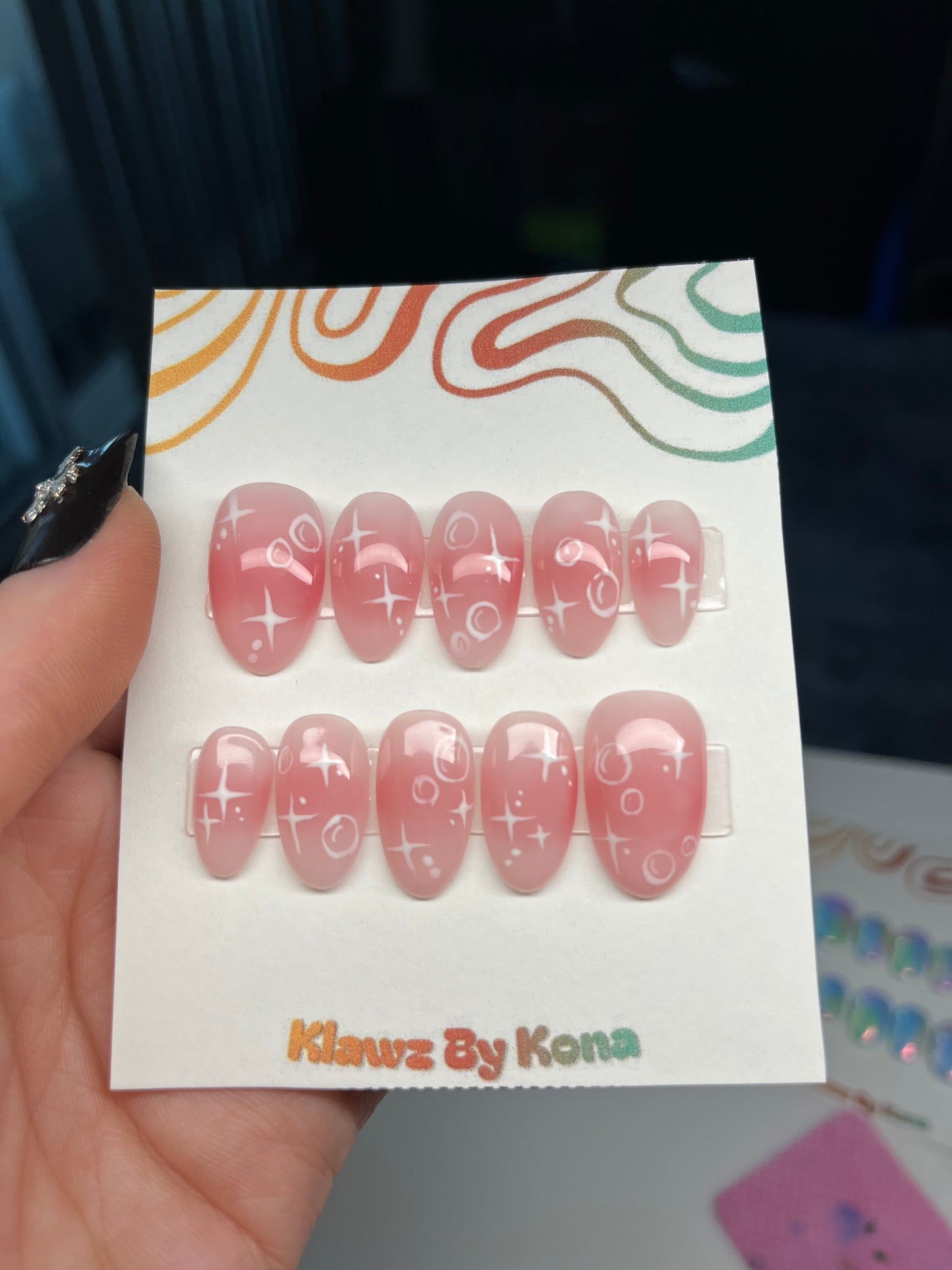 Rose Quartz Bubble Nails