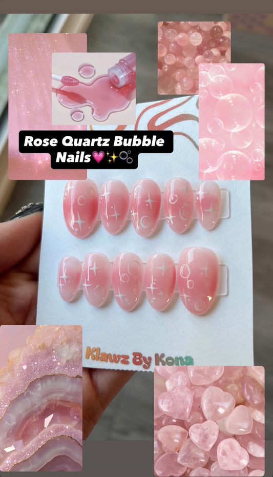Rose Quartz Bubble Nails