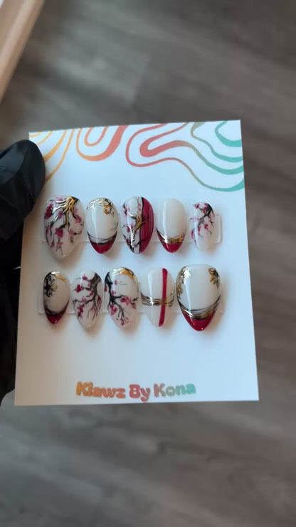 Crimson Sakura Nails