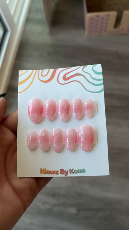 Rose Quartz Bubble Nails
